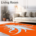 Ethereal Sky Blue Tentacle Swirl Rug