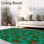Holiday Holly Berry Garland Rug