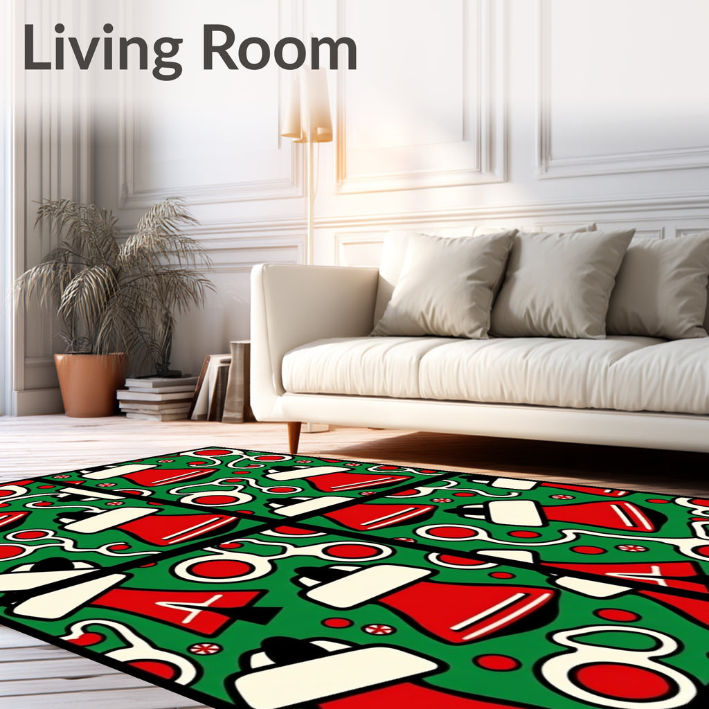 Crimson Bell and Scissor Jubilee Rug