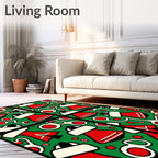 Crimson Bell and Scissor Jubilee Rug
