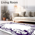 Dark Purple Gothic Forest Creatures Rug