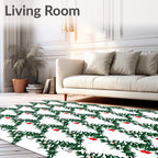 Christmas Trees with Red and Silver Ornaments Rug