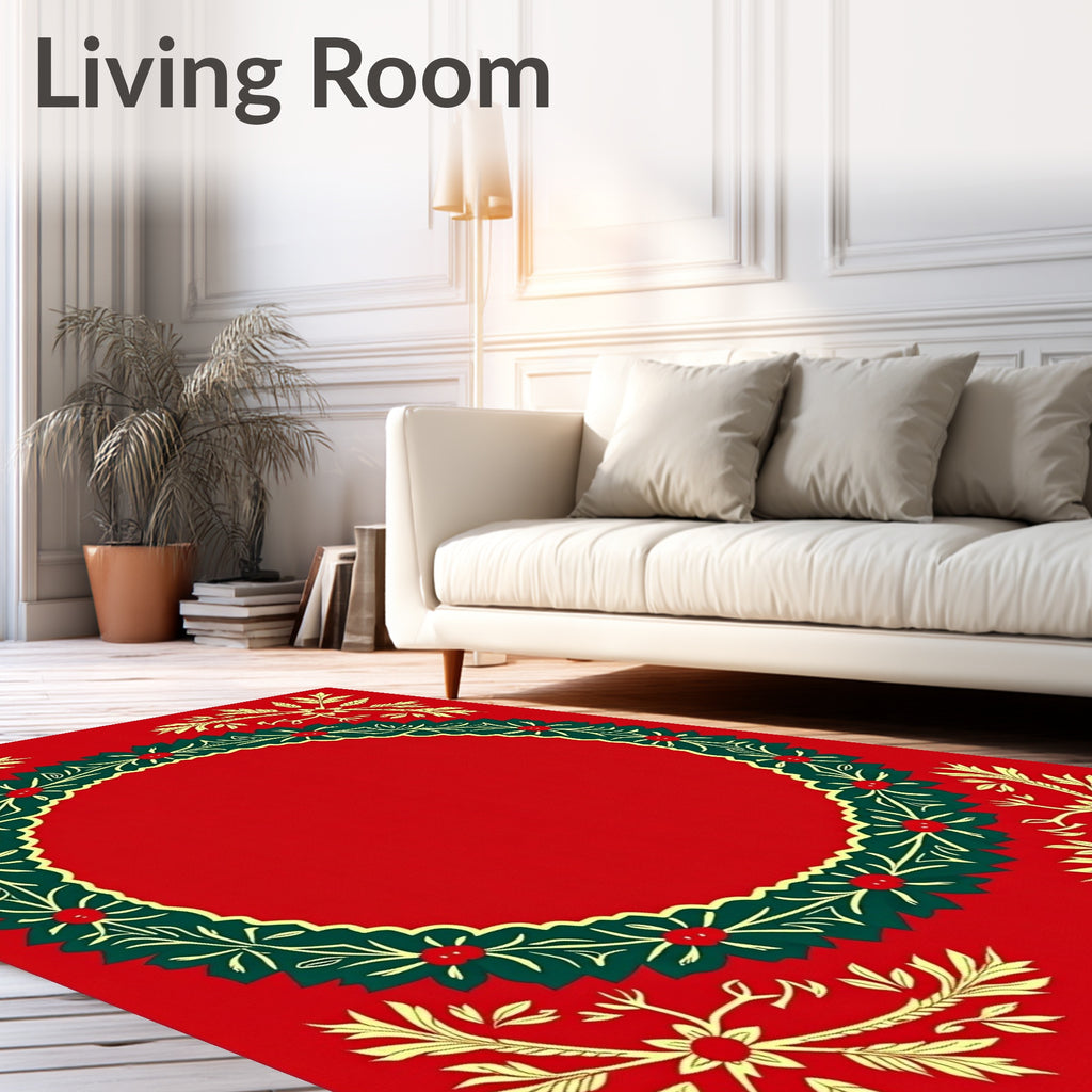 Retro Laurel Wreath Floral Rug