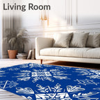 Faceted Blue White Starburst Rug