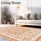 Orange Golden Bloom Mandala Rug