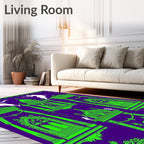 Vivid Green Gothic Spirits Architecture Rug