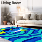 Friendly Blue Ocean Sunfish Rug
