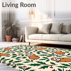 Cute Sloth Holly Berry Background Rug