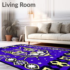 Mystical Purple Cat Starry Night Rug