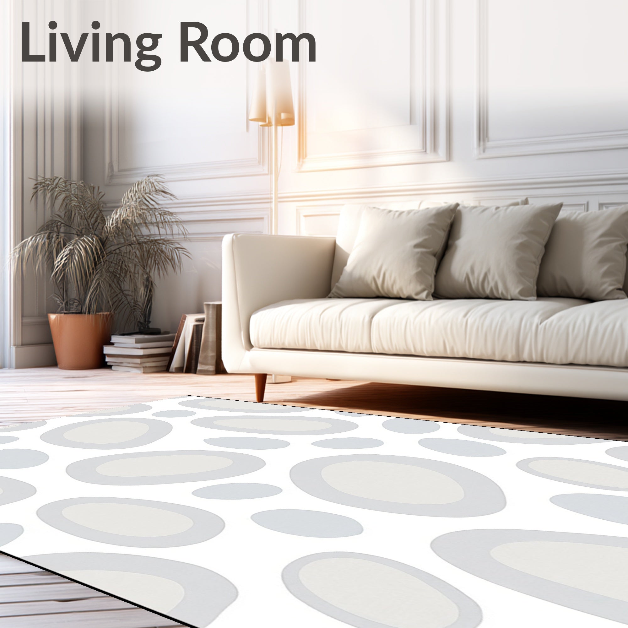 Soft Stone Pebble Arrangement Rug