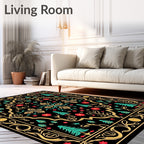 Black Forest Tree Floral Medallion Rug