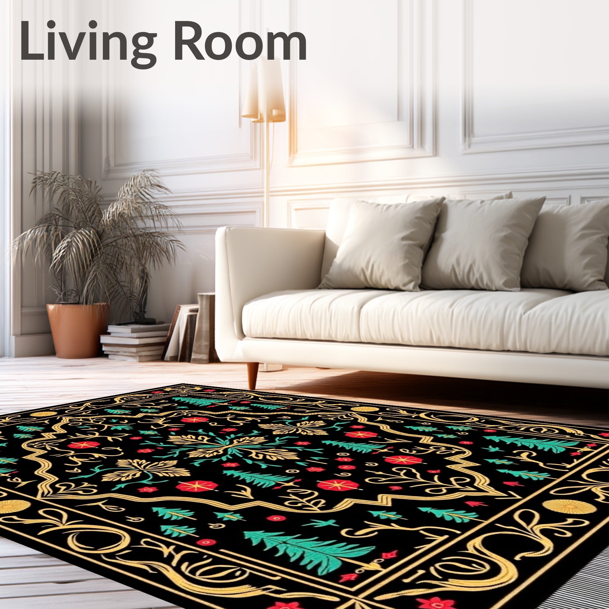 Black Forest Tree Floral Medallion Rug
