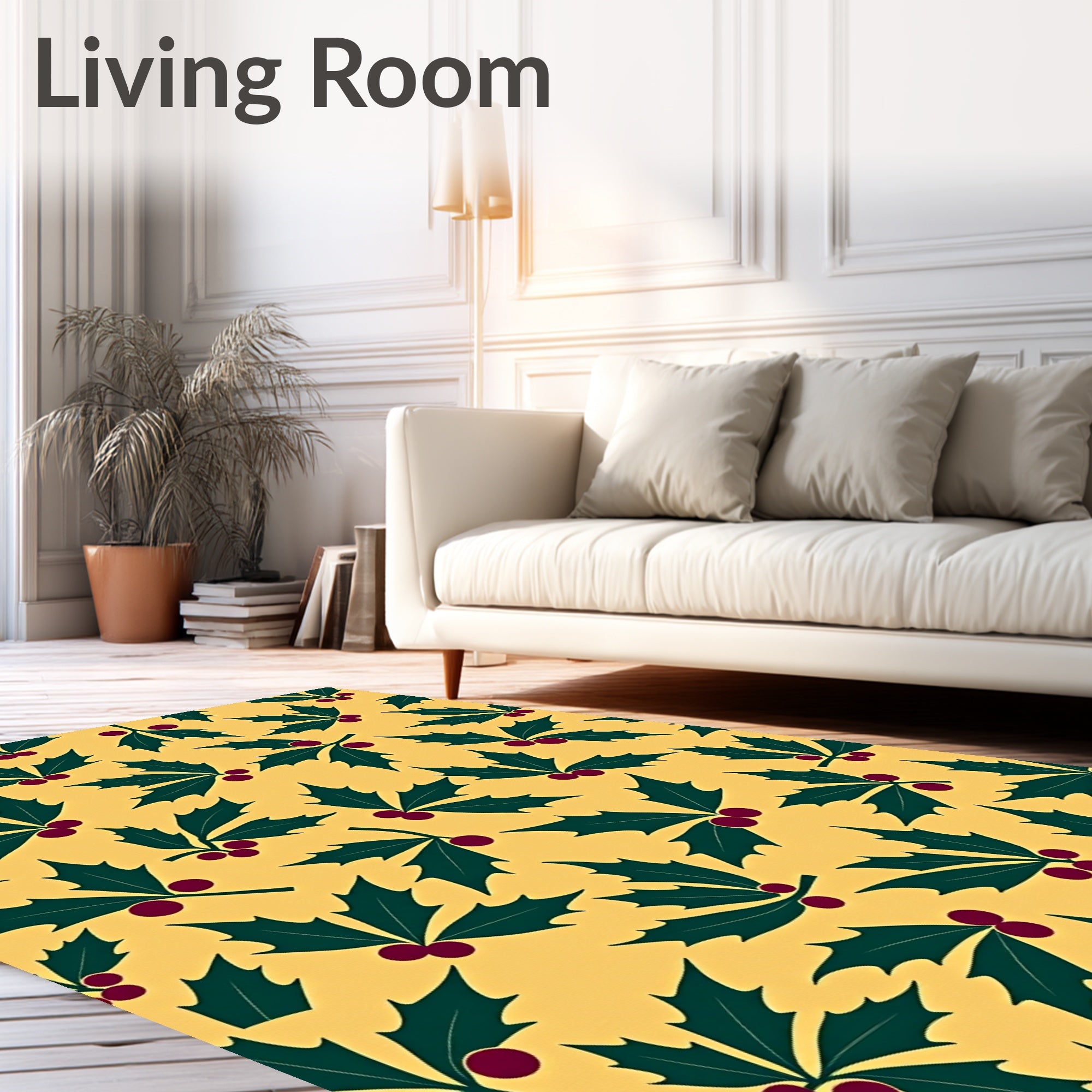 Golden Yellow Holly Berry Autumn Rug