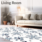 Blue Snowflake Music Note Harmony Rug
