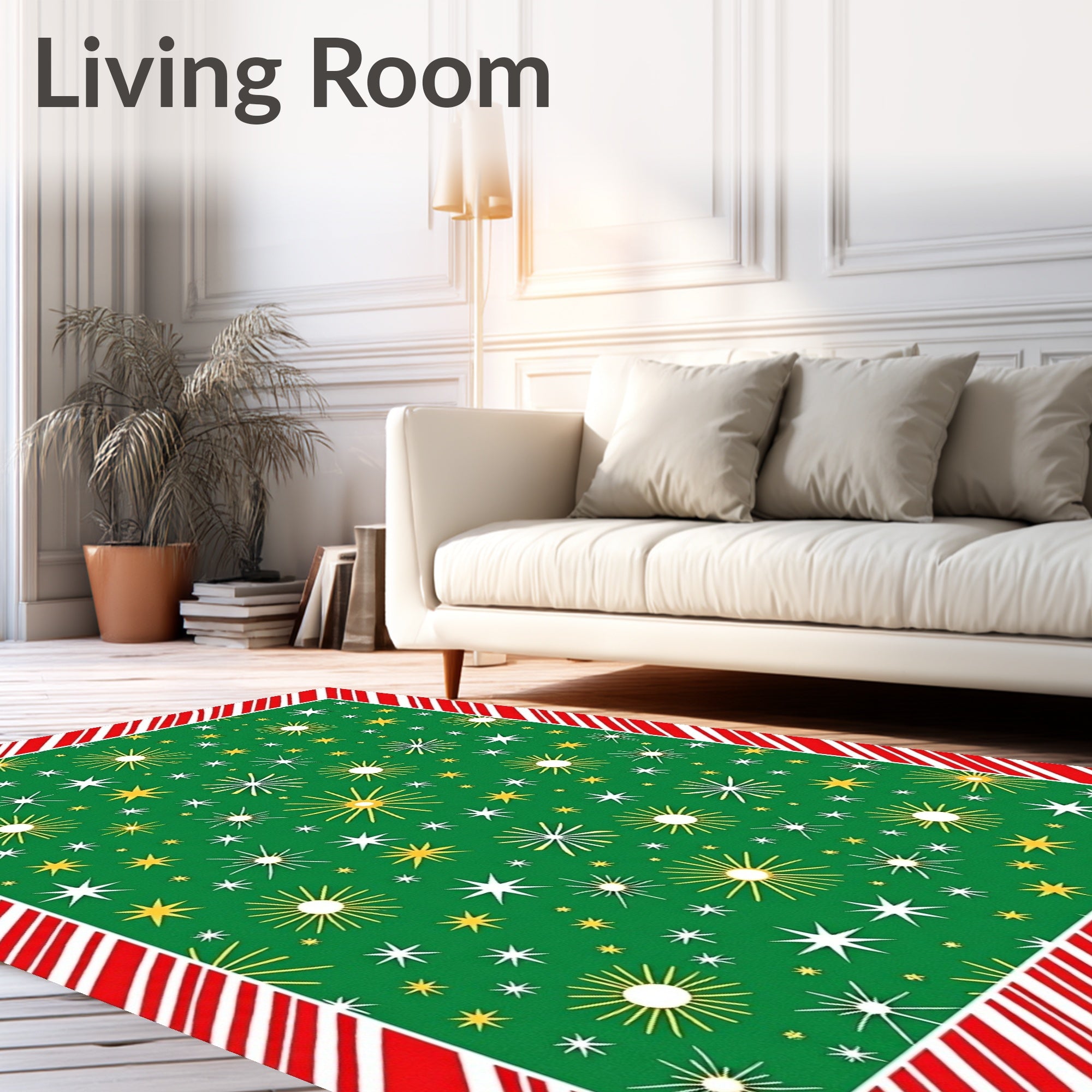 Green Sunburst Starburst Medallion Rug
