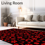 Bold Red Floral Scatter Rug