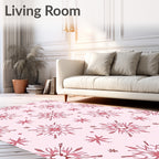 Floral Snowflake Rose Pink Ornament Rug