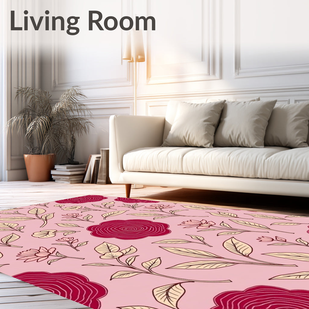 Crimson Floral Botanical Garden Rug
