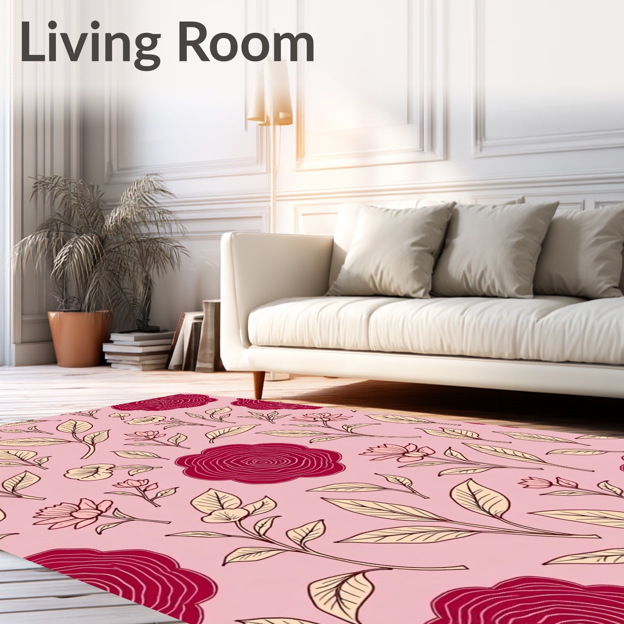 Crimson Floral Botanical Garden Rug
