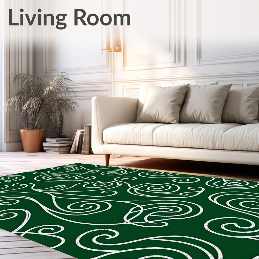 Emerald Swirls Organic Vine Rug