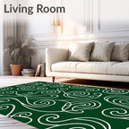 Emerald Swirls Organic Vine Rug