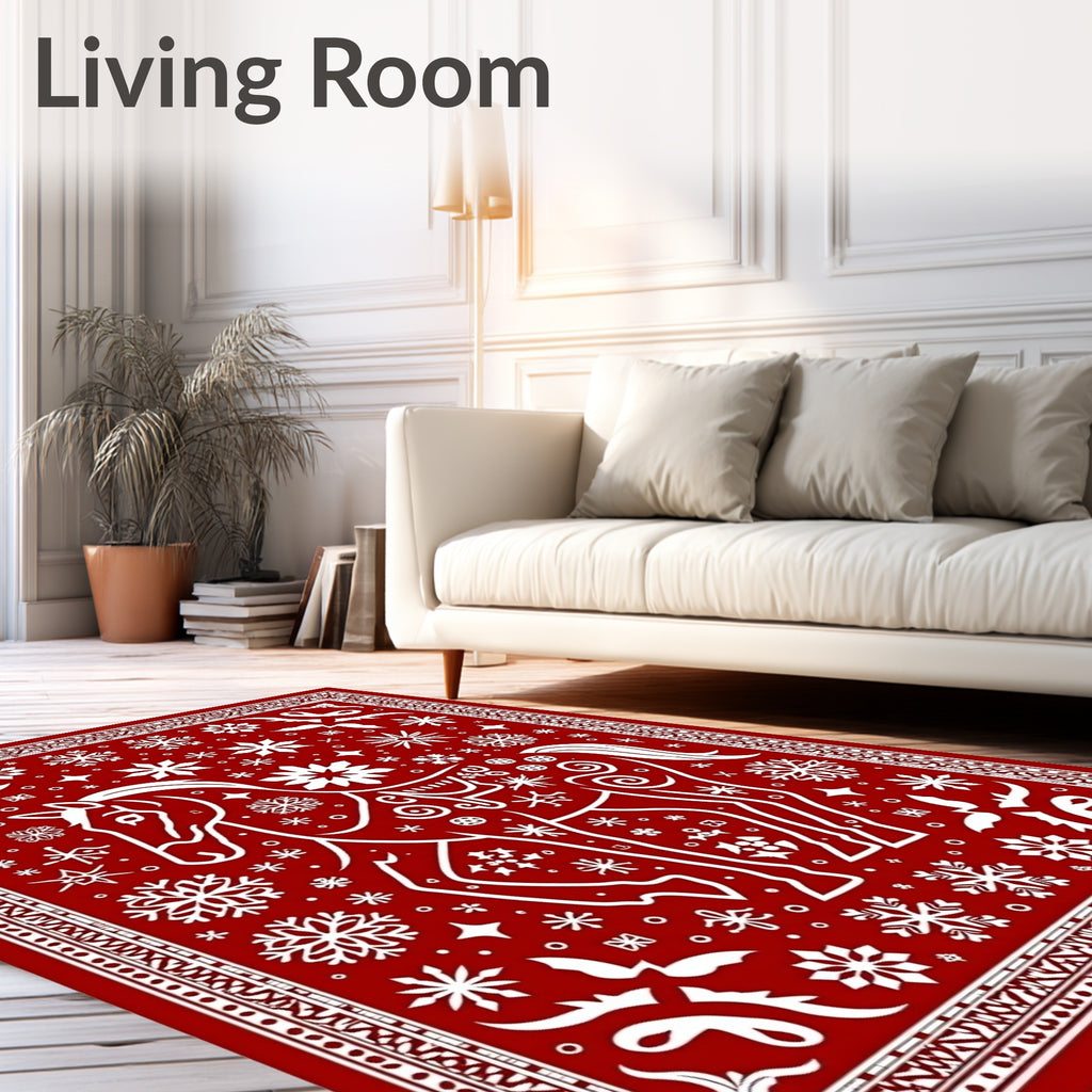 Crimson Horse Snowflake Medallion Rug