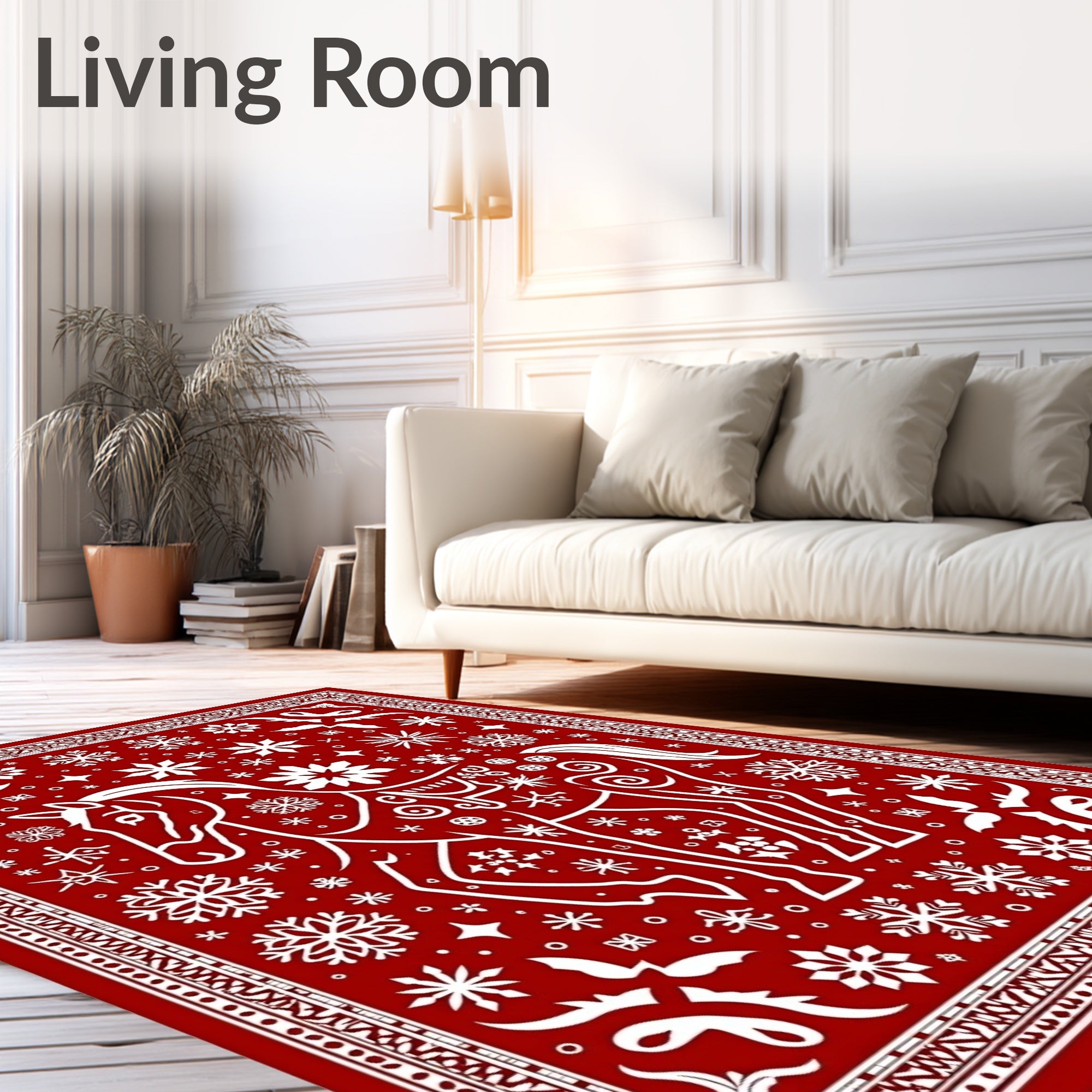 Crimson Horse Snowflake Medallion Rug