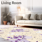 Lavender Floral Abstract Branch Rug