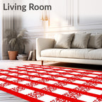 Bold Red Gingham Checkerboard Infill Rug