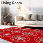 Traditional Red Circular Floral Medallion Rug