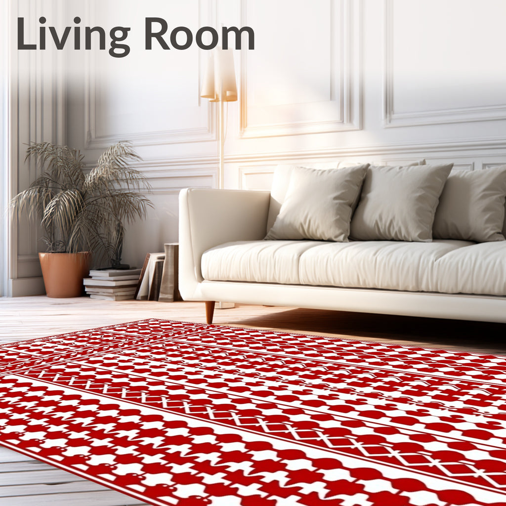 Bold Red Vertical Succession Stripes Rug