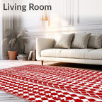 Bold Red Vertical Succession Stripes Rug
