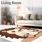 Cute Hedgehog Hugging Round Rug