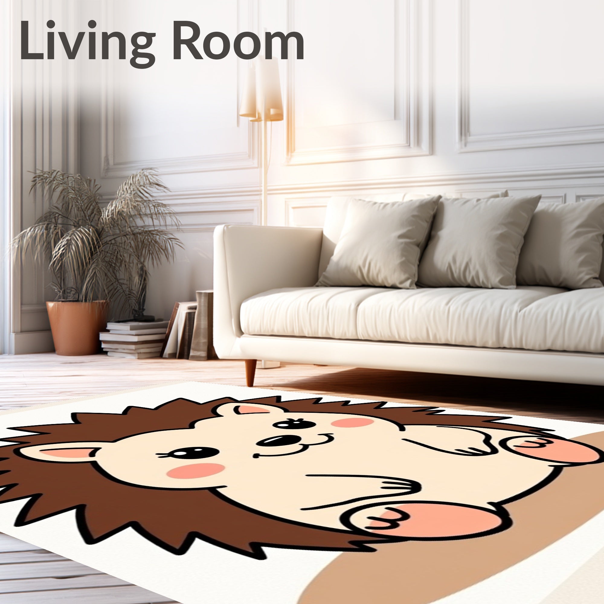 Cute Hedgehog Hugging Round Rug