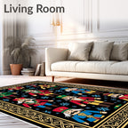 Festive Nutcracker Soldiers Snowflakes Border Rug