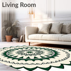 Emerald Green Abstract Sunburst Rug