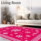 Pink Snowflake Winter Wonderland Scatters Rug
