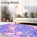 Whimsical Unicorns In Pastel Galaxy Rug