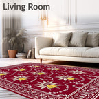 Deep Red Starburst Bell Laurel Rug
