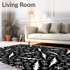 Winter White Snowflake Icicle Collage Rug