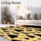 Black Pine Trees Yellow Backdrop Rug
