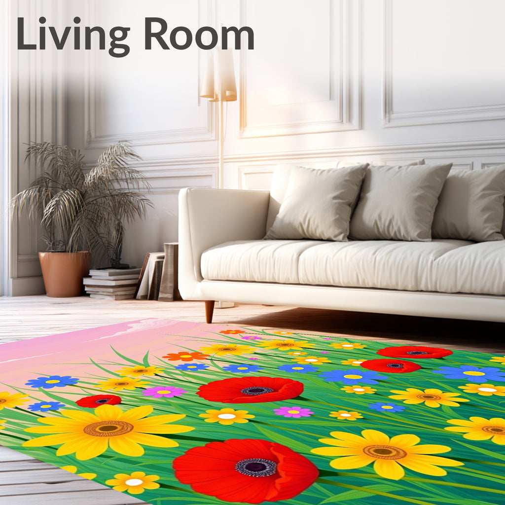 Vivid Meadow Multi Flower Field Rug