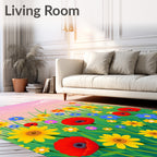 Vivid Meadow Multi Flower Field Rug