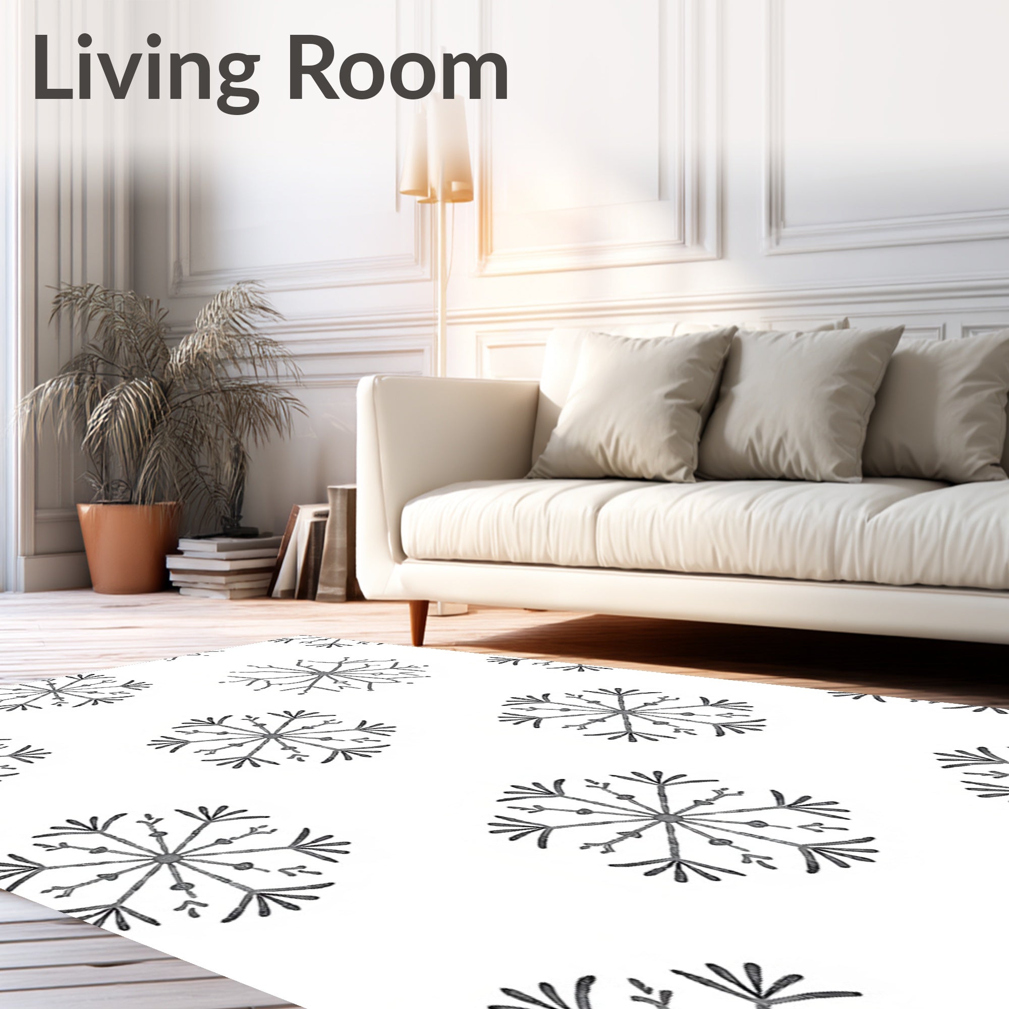 Gray Snowflake Collection Scatter Rug