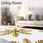 Golden Snowflake Corner Accent Rug