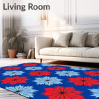 Crimson Azure Starburst Repeat Rug