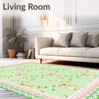 Light Green Whimsical Character Repeat Rug