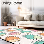 Whimsical Hedgehog Pastel Multi-Color Rug