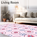Pink Cherry Blossom Folk Art Rug