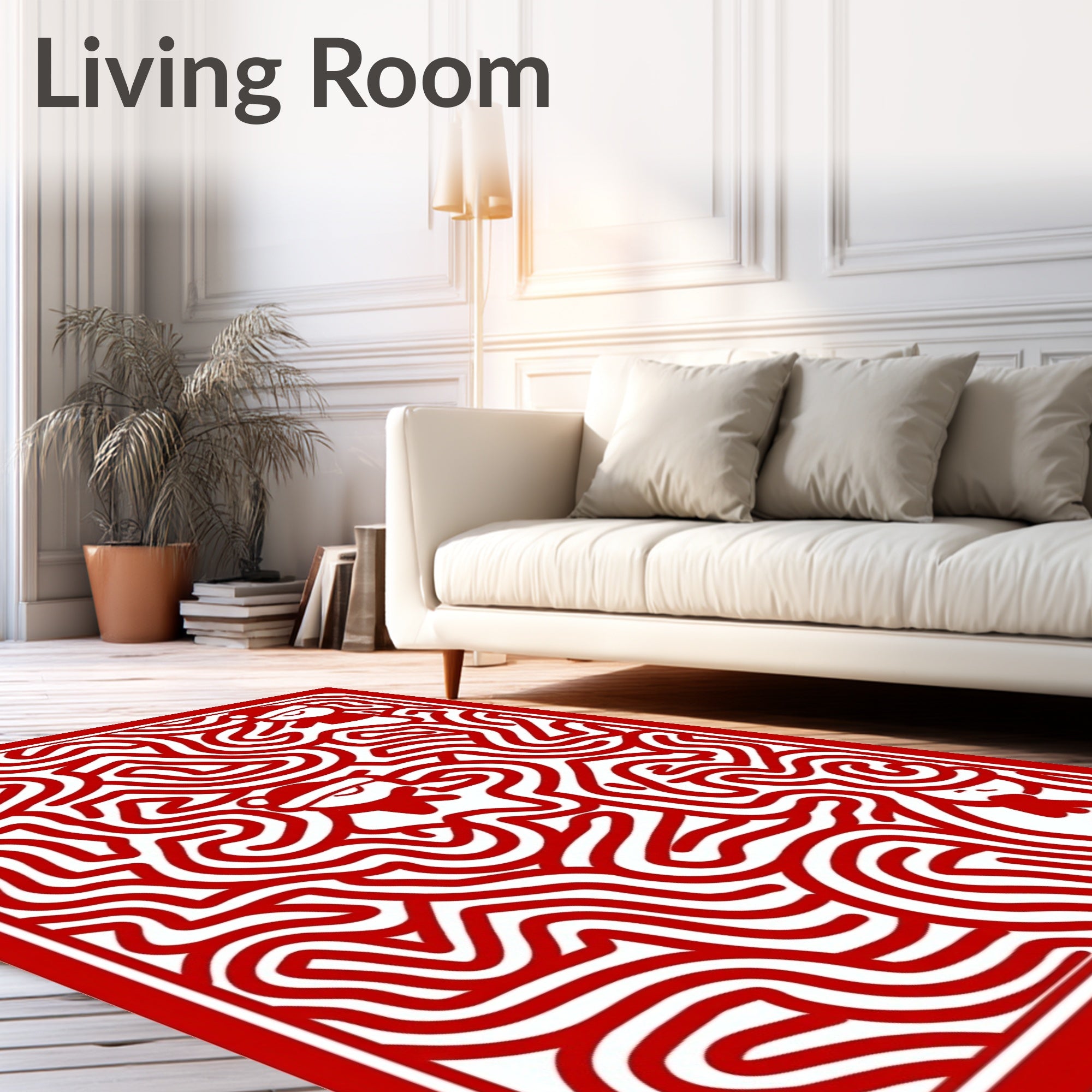Crimson Santa Maze Characters Rug
